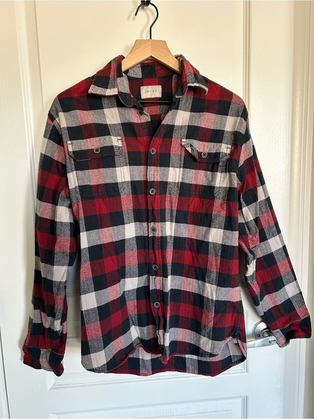Jachs Men’s Brawny Heavyweight Long Sleeve Flannel Button Down Shirt M